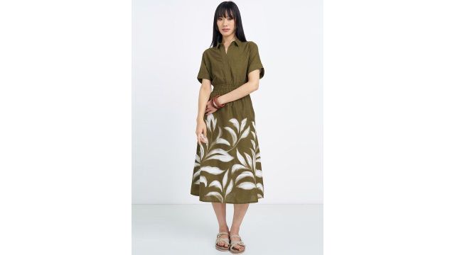 AKKRITI BY PANTALOONS Floral Print Shirt Midi Dress