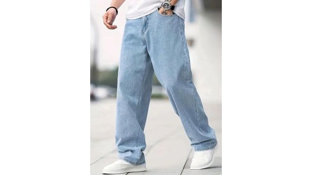 ASHTOM Men Denim Loose Fit Baggy Jeans