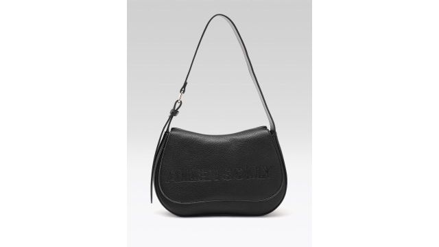 Allen Solly Brand Logo Embroidered Baguette Bag (black)