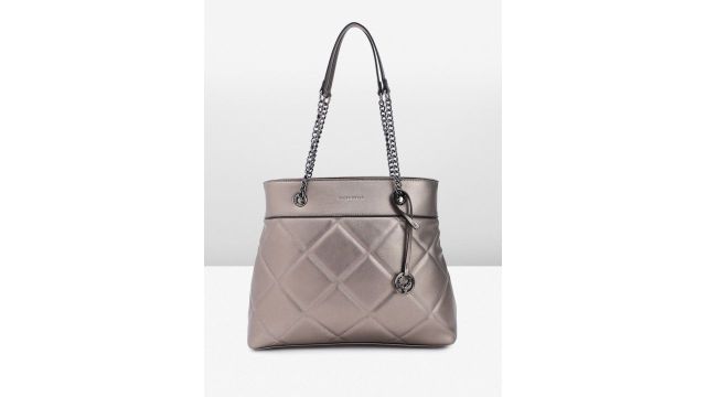 Allen Solly Geometric Structured Shoulder Bag with Quilted & Tasselled Detail