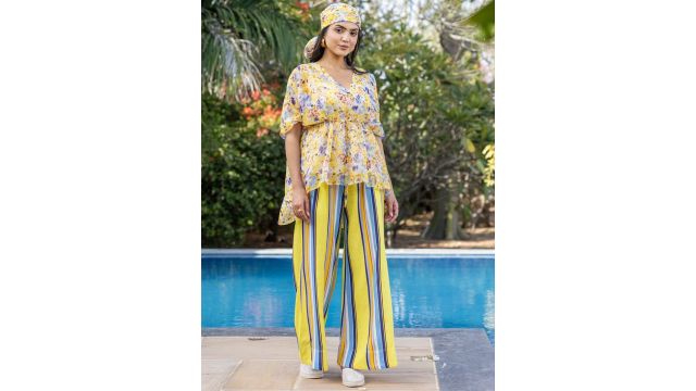 Ambraee Printed Top & Trouser Set