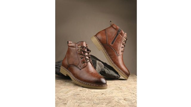 BUCIK Casual Round-Toe Chelsea Boots (brown)