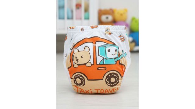 Baby Moo Infants Taxi Travel Printed Reusable Cloth Diaper