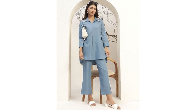 Bani Women Blue Casual Tunic Set