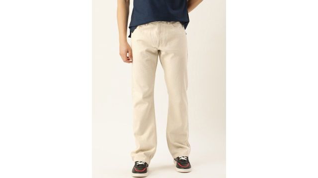 Bene Kleed Men Mid-Rise Bootcut Jeans (Beige)