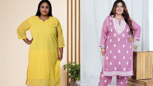 Best plus size chikankari kurtis to check out