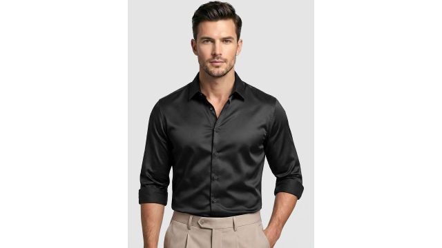 Beyoung Men Classic Formal Shirt (Black)​