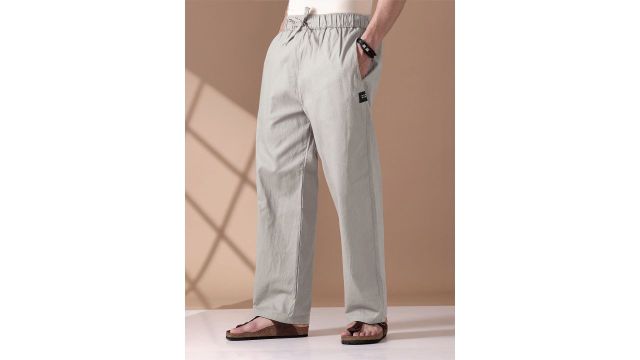 Beyoung Men Loose-Fit Cotton Lounge Pants