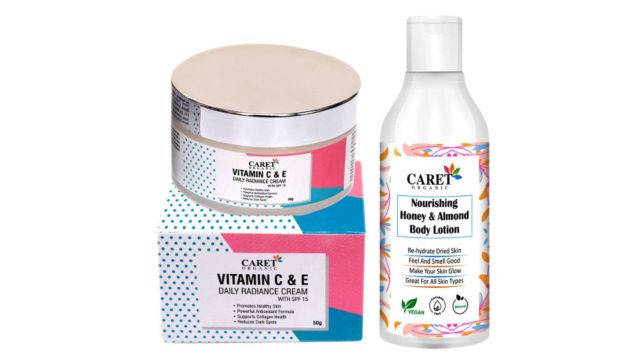 CARET ORGANIC Daily Radiance Cream & Honey Almond Body Lotion