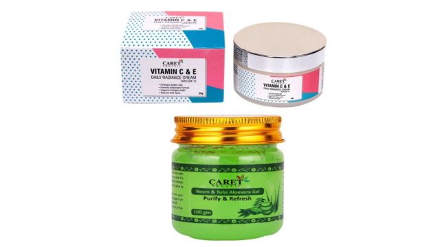CARET ORGANIC Vitamin E Radiance Cream & Tulsi Aloevera Gel