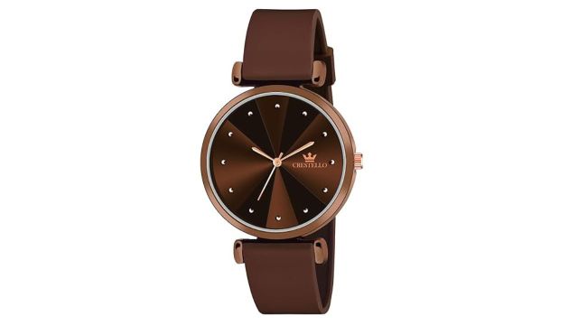 CRESTELLO Silicone Strap Analog Wrist Watch for Women