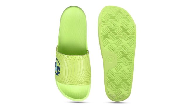 Campus Men SL-430 Fluorescent Green & Navy Blue Sliders