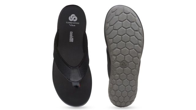 Clarks Men Black Comfort Sandals