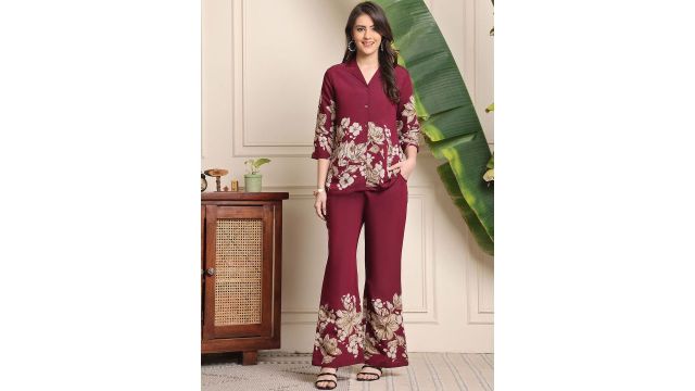 Claura Floral Printed Shirt And Trouser