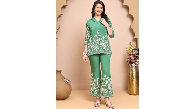 Claura Floral Printed Top & Trousers