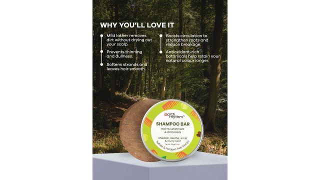 Earth Rhythm Shikakai Shampoo Bar-80 g