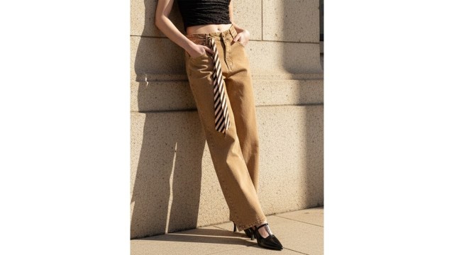 EncryptWomen Straight Fit High-Rise Light Fade Stretchable Jeans Beige