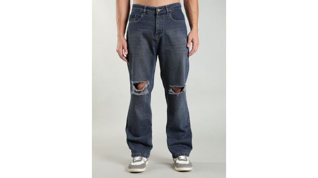 FOUL CHILD Men Baggy Fit Mid-Rise Navy Jeans
