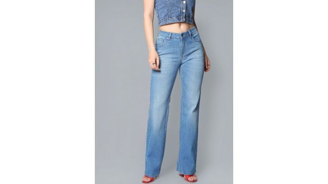 Flying Machine Women Bootcut Light Fade Stretchable Jeans