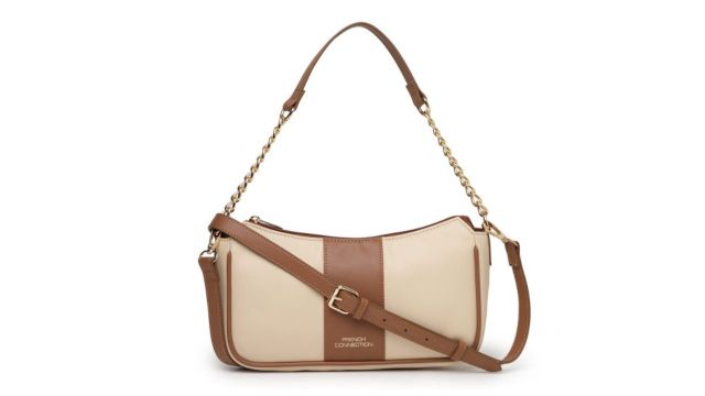 French Connection Women Solid Baguette Shoulder Bag (brown)
