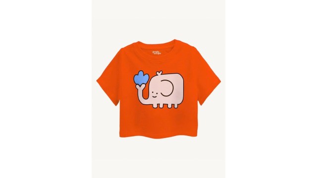 Guugly WuuglySuper Soft Combed Compact Cotton Girls Cute Elephant Crop Top