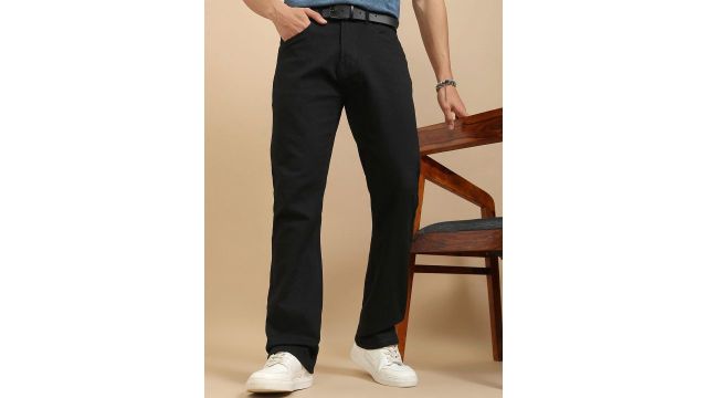 HIGHLANDER Men Bootcut Jeans (Black)