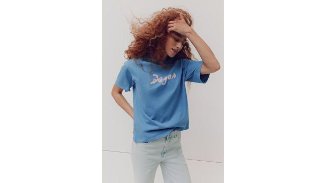 H&M Oversized Print-Motif T-shirt (Degas, dancers in blue)