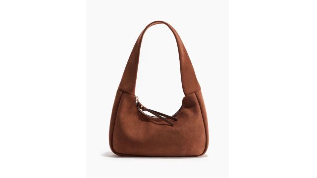 H&M Shoulder Bag (Brown, top zip with long pull)
