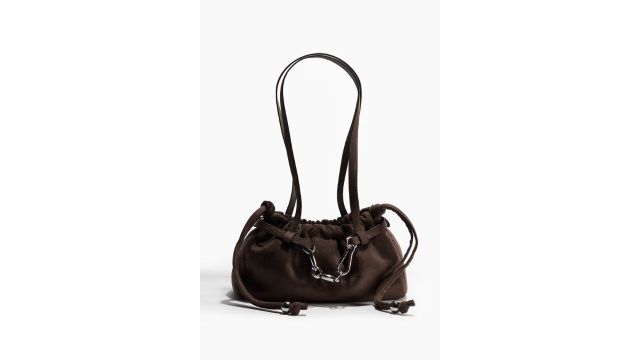 H&M Shoulder Bag (Dark brown, chain + carabiner tab)
