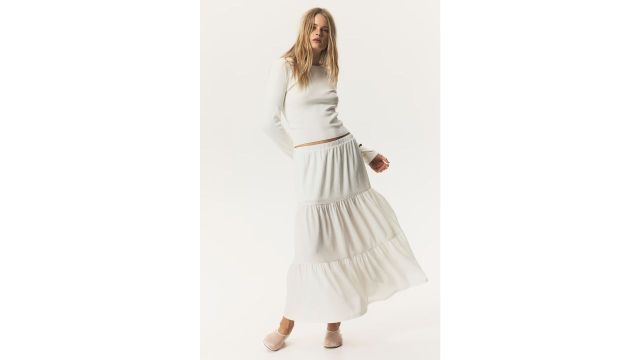 H&M Tiered Midi Skirt