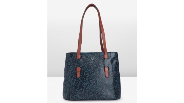 HidesignFloral Textured Leather Structured Shoulder Bag