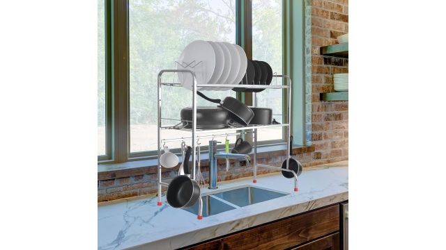 LiMETRO STEEL Over Sink Space Saving Dish Drainer