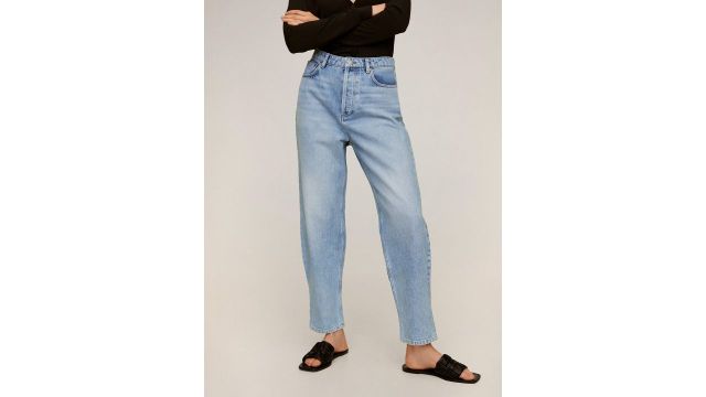 MANGO Women Blue Balloon Fit Jeans