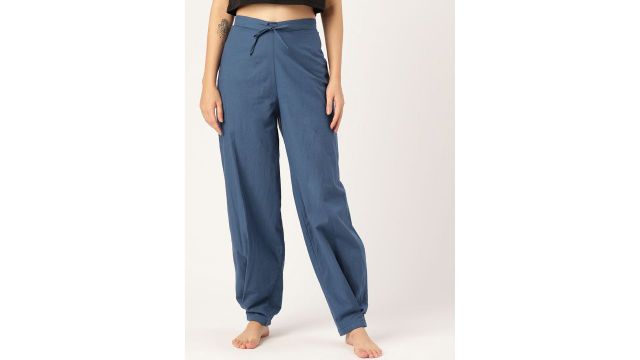 MBeautiful Blue Solid Lounge Pants
