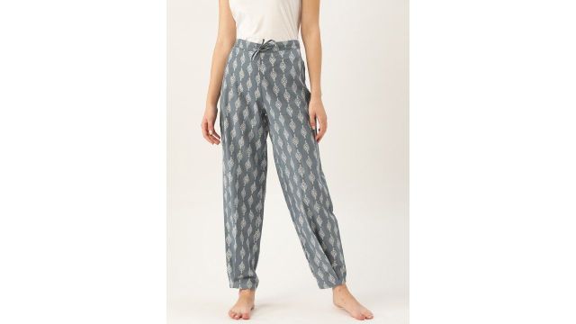 MBeautiful Grey Ikkat Handblock Pants