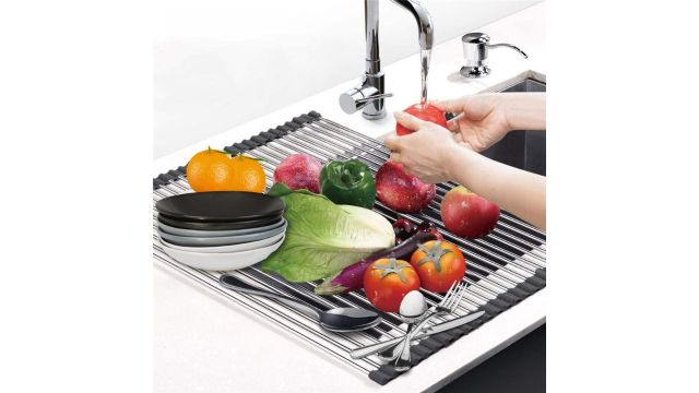 MOHREE Over The Sink Grey Dish Drying Rack