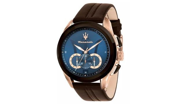 Maserati Traguardo Brown Leather Quartz Chronograph Watch