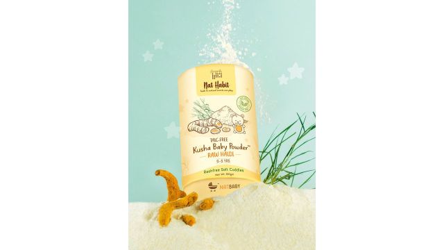 Nat Habit Set Of 2 Kusha Baby Powder With Raw Haldi 0-5 Years - 150g Each