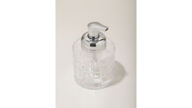 OBSESSIONS Transparent Textured Glass Soap Dispenser