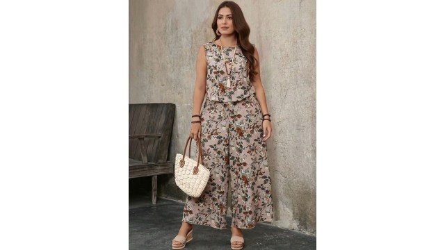 PIMUPrinted Top & Palazzos Co-Ords