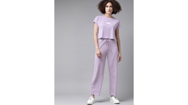 RoadsterWomen Lavender Printed Co-Ord Set