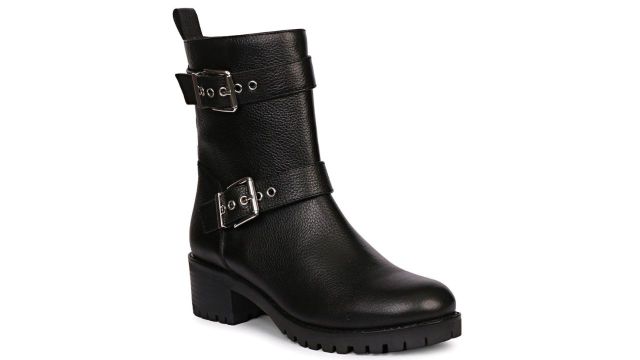 Saint GWomen Leather High-Top Winter Boots With Buckles