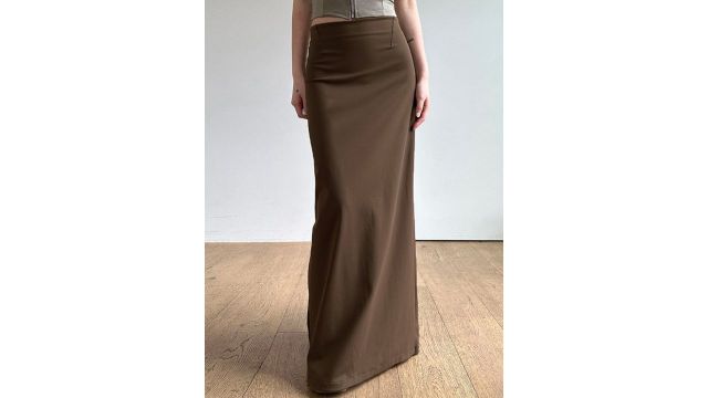 StyleCast Brown Pencil Maxi Skirt