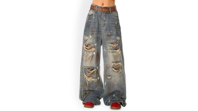 StyleCast x Revolte Men Baggy Mid-Rise Jeans