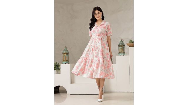 Stylum Floral Print Fit & Flare Midi Dress