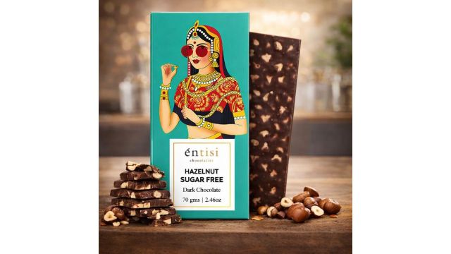 Sugar Free Dark Chocolate Bar with Roasted Hazelnuts