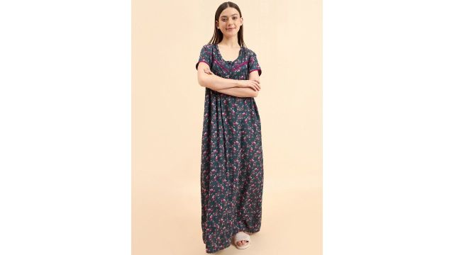 Sweet Dreams Printed Pure Cotton Maxi Nightdress