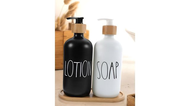 TIED RIBBONS White & Black 2 Pieces Printed Dispensers