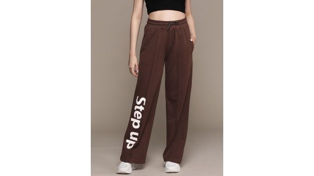 The Roadster Lifestyle Co. RE/LAX Printed Pintuck Detail Wide Leg Track Pants