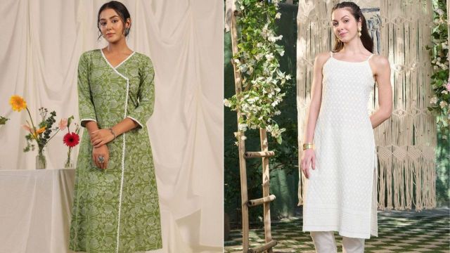 Top knee length chikankari kurtis to consider